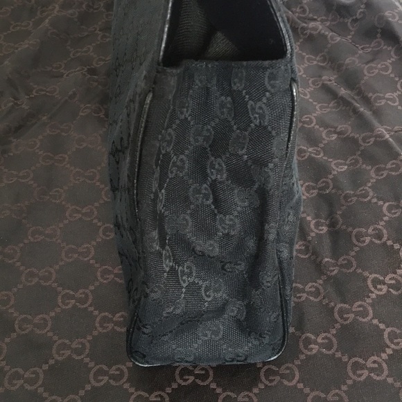 Gucci Signature Monogramed Hobo with Leather Trim - Picture 3 of 7